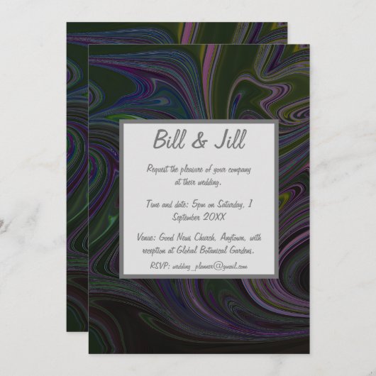 Liquid Marble Wedding Einladung (Vorne/Hinten)