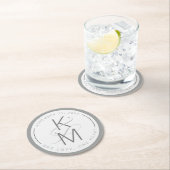 Liquid Marble Wedding Neutrals ID888 Runder Pappuntersetzer (Vor Ort)