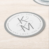 Liquid Marble Wedding Neutrals ID888 Runder Pappuntersetzer (Angewinkelt)