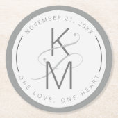 Liquid Marble Wedding Neutrals ID888 Runder Pappuntersetzer (Vorderseite)