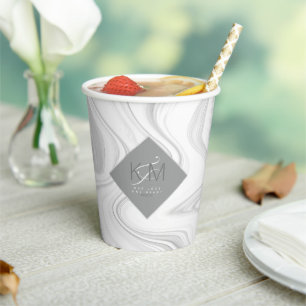 Liquid Marmorneutrals Wedding ID888 Pappbecher