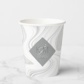 Liquid Marmorneutrals Wedding ID888 Pappbecher (Rückseite)
