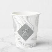 Liquid Marmorneutrals Wedding ID888 Pappbecher (Vorderseite)