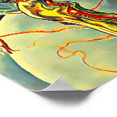 Liquid Metal Alien Abstrakt Sci Fi Origne Art Poster (Ecke)