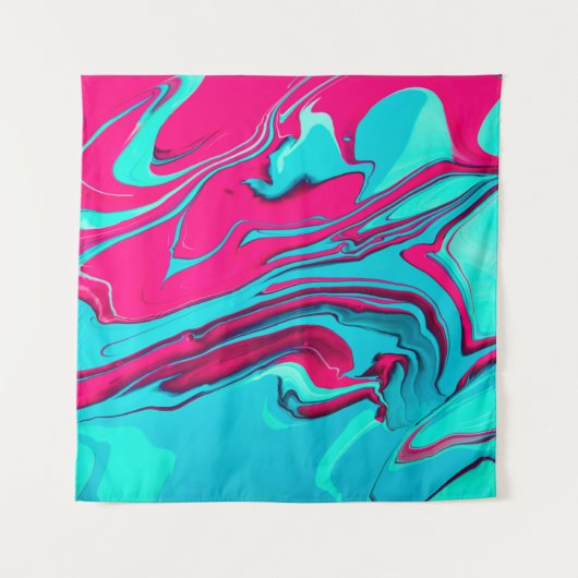 Liquid paper marbling paint background. Fluid pain Wandteppich (Vorderseite)