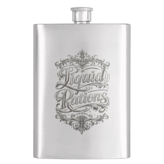 Liquid Rations 8 oz Edelstahl-Flasche Flachmann (Vorderseite)