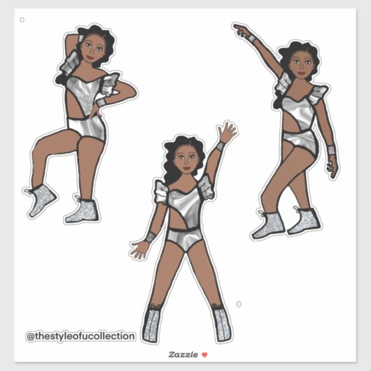 Liquid Silver  Dancer #1 Aufkleber (Blatt)