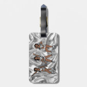 Liquid Silver Weißer Tänzer #1 Gepäckanhänger (Rückseite vertikal)