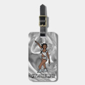 Liquid Silver White Dancer #1 Gepäckanhänger (Vorderseite vertikal)