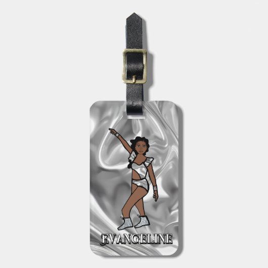 Liquid Silver White Dancer #1  Gepäckanhänger (Vorderseite vertikal)