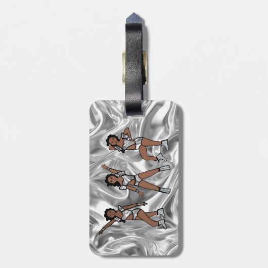 Liquid Silver White Dancer #1  Gepäckanhänger (Rückseite vertikal)