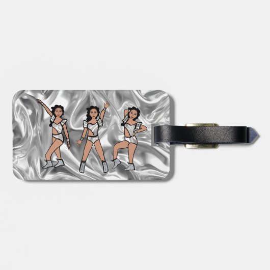 Liquid Silver White Dancer #2 Gepäckanhänger (Rückseite horizontal)