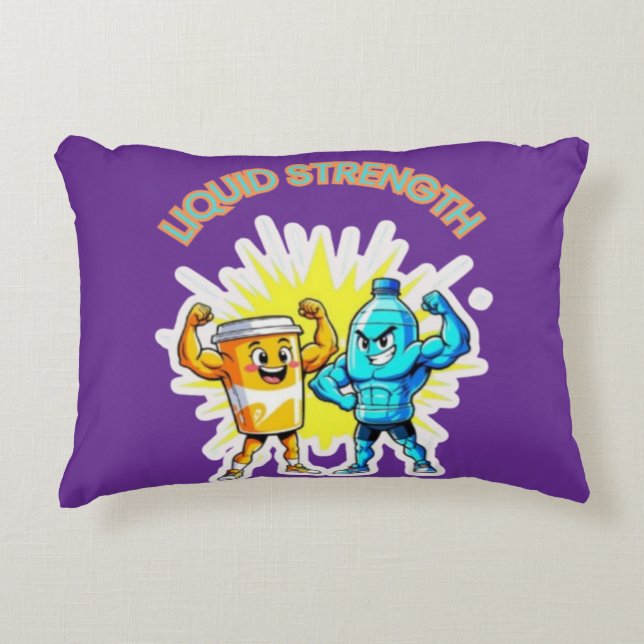 Liquid Strength – Funny Juice & Water Muscle Desig Dekokissen (Vorderseite)