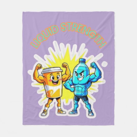 Liquid Strength – Funny Juice & Water Muscle Desig Fleecedecke (Vorderseite)