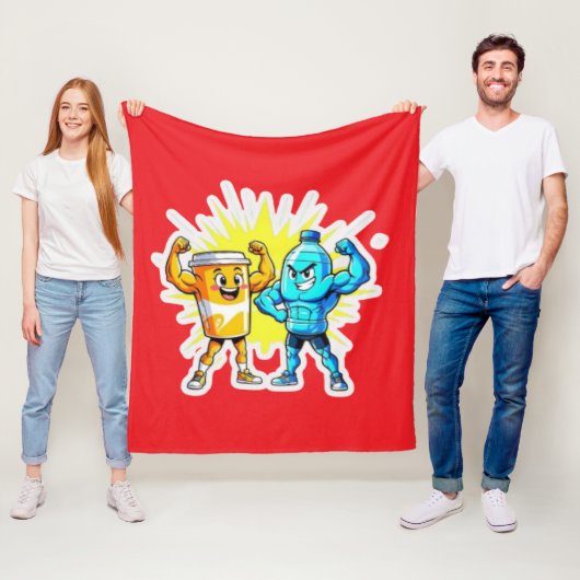 Liquid Strength – Funny Juice & Water Muscle Desig Fleecedecke (Beispiel)