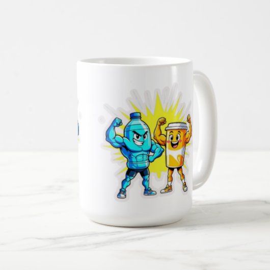 Liquid Strength – Funny Juice & Water Muscle Desig Kaffeetasse (VorderseiteRechts)