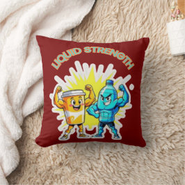 Liquid Strength – Funny Juice & Water Muscle Desig Kissen