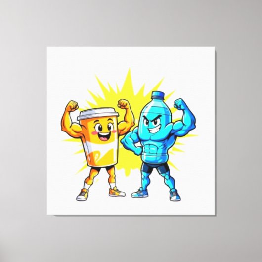 Liquid Strength – Funny Juice & Water Muscle Desig Leinwanddruck (Vorderseite)