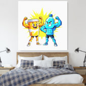 Liquid Strength – Funny Juice & Water Muscle Desig Leinwanddruck (Insitu (Schlafzimmer))