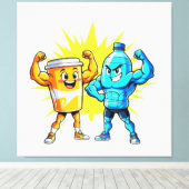 Liquid Strength – Funny Juice & Water Muscle Desig Leinwanddruck (Insitu (Holzboden))