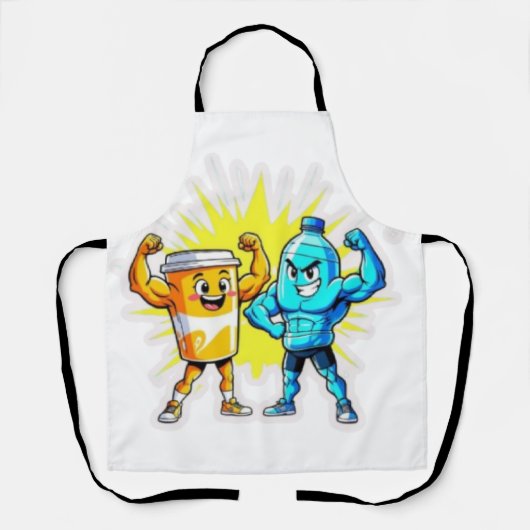 Liquid Strength – Funny Juice & Water Muscle Desig Schürze (Vorderseite)