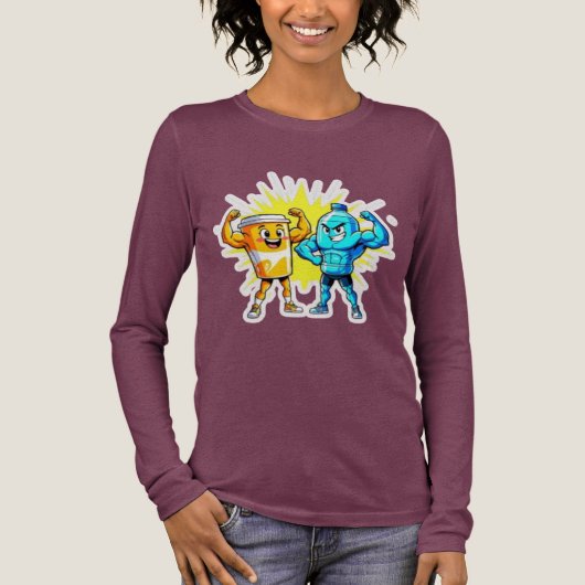 Liquid Strength – Funny Juice & Water Muscle Desig Tri-Blend Shirt (Vorderseite)