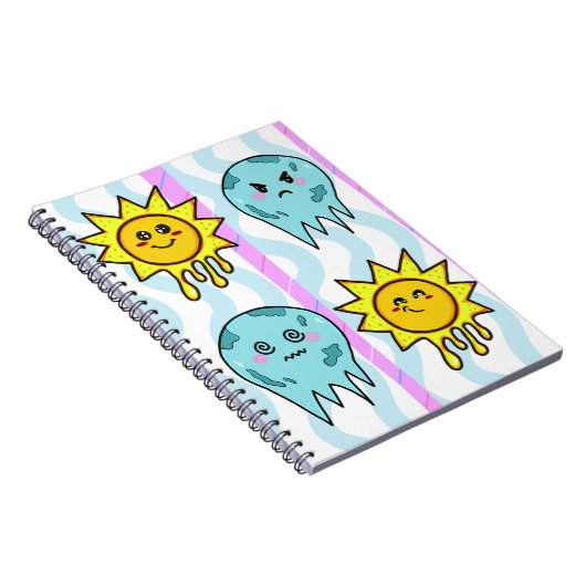 Liquid Sunshine & Frozen Moons Kawaii Notebook Notizblock (Rechte Seite)