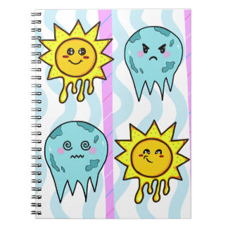 Liquid Sunshine & Frozen Moons Kawaii Notebook Notizblock