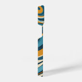 Liquid Swirl Ochre Blue Trippy Pattern iPhone Hülle (Rechte Seite)