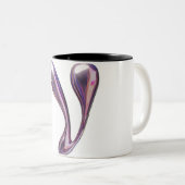 "Liquid V Reflection"-Design-Tasse Zweifarbige Tasse (VorderseiteRechts)
