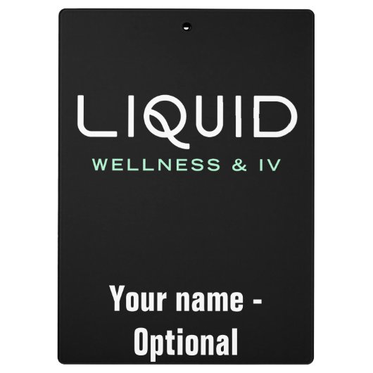 Liquid Wellness & IV Klemmbrett - Schwarz (Rückseite)