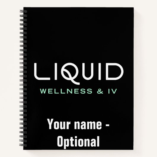 Liquid Wellness & IV Notebook - Black Notizblock (Vorderseite)