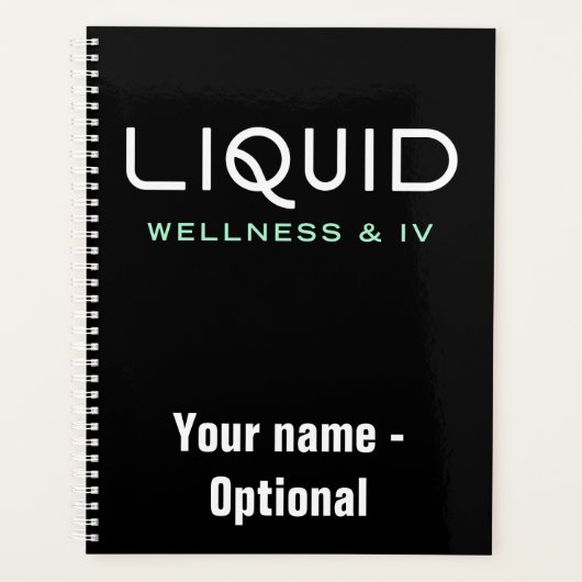 Liquid Wellness & IV Planer - Schwarz (Vorderseite)