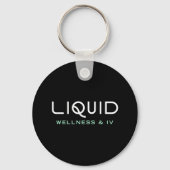 Liquid Wellness & IV - Schwarzer Schlüsselanhänger (Rückseite)
