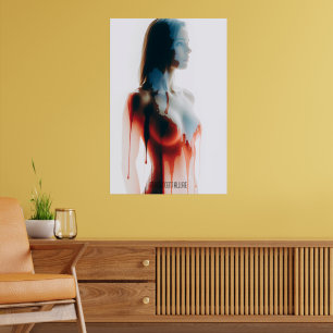 "Liquide Allure" Transluzente Silhouette Kunst Poster