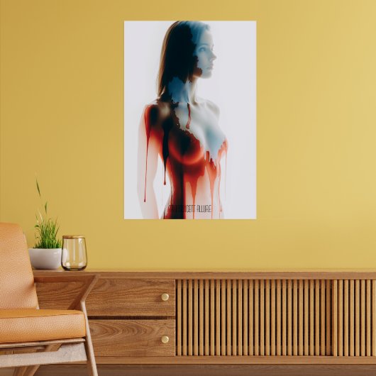 "Liquide Allure" Transluzente Silhouette Kunst Poster (Wohnzimmer 2)