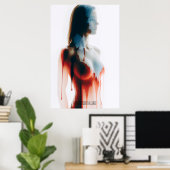 "Liquide Allure" Transluzente Silhouette Kunst Poster (Heimbüro)
