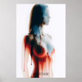 "Liquide Allure" Transluzente Silhouette Kunst Poster (Vorne)