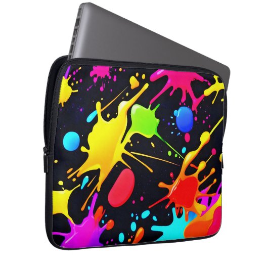 Liquide Kunst: Dynamisch & lebendig Laptopschutzhülle (Vorne Rechts)