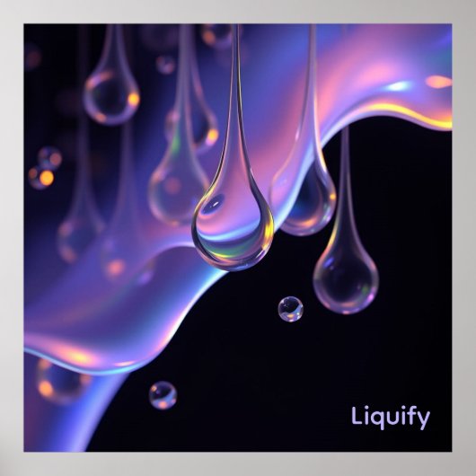 Liquify - AI Fantasy Sci-fi Digital Art Print Poster (Vorne)