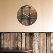 Liquor Barrel Kegs von Wood Fotografic Bar Große Wanduhr