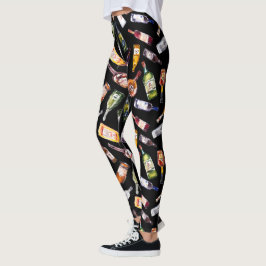 Liquor Bottles Pattern Leggings
