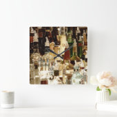 Liquor Bottles Quadratische Wanduhr (Zuhause)