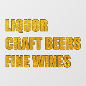 Liquor Craft Beer Fine Wines Shop Fensteraufkleber (Blatt)