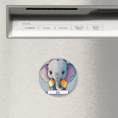 Lisa das Baby Elephant, mit Custom Nametag! Magnet (In Situ (Geschirrspüler))