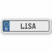 Lisa German Car License Plate Aufkleber (Vorderseite)