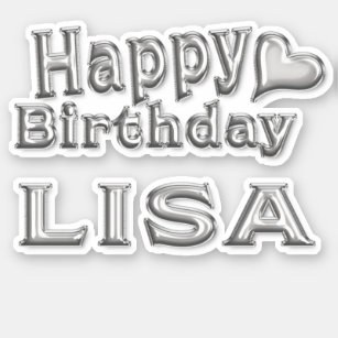 Lisa Happy Birthday silver Aufkleber Sticker