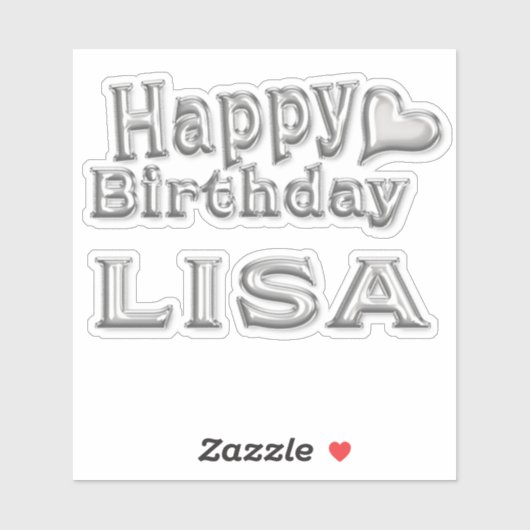 Lisa Happy Birthday silver Aufkleber Sticker (Blatt)