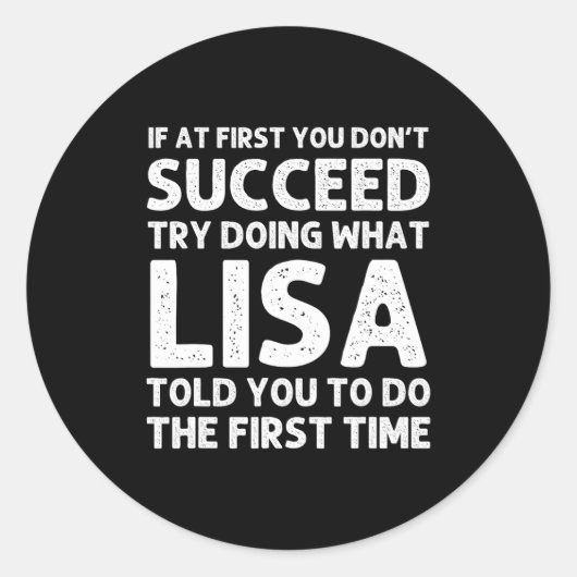 Lisa Name D Birthday Funny Christmas Jo Runder Aufkleber (Vorderseite)