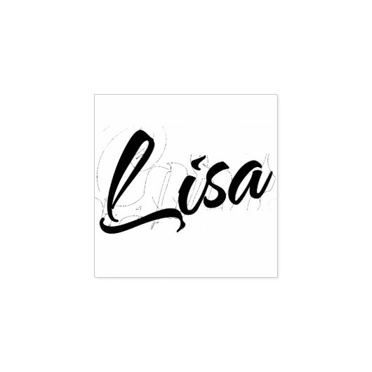 Lisa Name in kursiven Skriptbuchstaben Schriftart Gummistempel (Prägung)